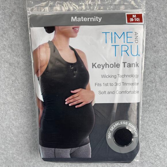 J2542 Time and Tru Maternity Keyhole Tank Top Size Medium (8-10) - Picture 3 of 6